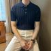Men's Clothing Short Sleeve Jacquard Casual Slim Fit Men's Summer Short Sleeve Shirt – Jacquard Fishbone Pattern, Slim Fit Stretch Knit Top_viptrois.com