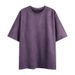 Men's Clothing New Men's Two Open Solid Color Light Plate Suede Loose Round Neck Pullover Short Sleeved T Shirt_viptrois.com