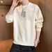 Spring And Autumn New Spring And Autumn Crew Neck Sweater Trendy Long Sleeve Versatile Casual Handsome Clothes Men's Loose Top_viptrois.com