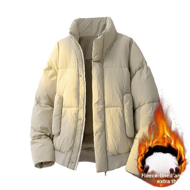 Padded Clothes Men And Women Loose Padded Jacket Bread Clothes Short Stand-up Neck Padded Jacket_viptrois.com