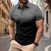 Men's Clothing Men's Polo Shirt Fast Sale Hot Sale Men's Printed Zipper Striped Flat Cloth Polo Shirt_viptrois.com