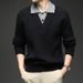 Two-Piece Sweater Autumn Winter Inner Collar Men's Business Casual Base Shirt Knitted Top_viptrois.com