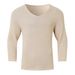 Men's Clothing Spring Retro Solid Color Men's V Neck Long Sleeved Top Loose Men's Hollow Knitted Sweater_viptrois.com