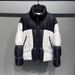 Men's Clothing Down Jacket Unisex Short Puffer Jacket With Stand Collar - 550FP Duck Down Coat For Men & Women (Black/White Contrast, S-XXL)_viptrois.com