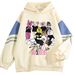 Loom Loom Color Block Fashion Niche Hooded Youth Cute Print Pullover 2023 Men's European And American Simple Sweatshirt Jacket_viptrois.com