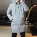 Men's Oversized Hooded Parka – Korean Streetwear Long Coat With Corduroy & Wool (M-8XL, Light Grey/Black/Army Green)_viptrois.com