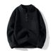Men's Half-Turtleneck Button Sweater – Warm Winter Knit Pullover (Black/Grey/Beige, M-3XL)_viptrois.com