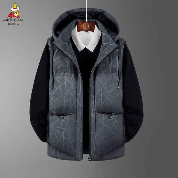 Scarecrow Down Cotton Vest Men's Autumn And Winter Trendy Brand Wear Velvet Warm Fashion Vest Winter Coat Men_viptrois.com