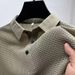 Men's Summer Business Polo Shirt – Lightweight Silk-Blend Short Sleeve With Classic Collar (M-5XL, Black/Green/White/Khaki/Grey/Blue)_viptrois.com