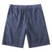 Men's Clothing Summer Thin White Cotton And Linen Shorts Solid Color Loose Breathable Elastic Waist Straight Linen Casual Shorts_viptrois.com