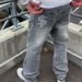 Vintage Washed High-Waisted Jeans – Men’s Retro Straight-Leg Pants | American Streetwear Vibe With Distressed Detailing (Grey, S-XL)_viptrois.com