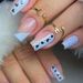 Nails Art & Tools Blue And White Triangle French Style With Love Spots Stitching Pink Square Armour Glitter Nails Wearing Armour Products_viptrois.com