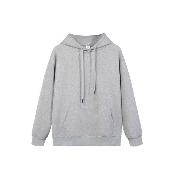 K Loose Men's Solid Color Hooded Sweatshirt With Casual Long Sleeves_viptrois.com