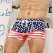 Men's Sports Swim Trunks Flat Angle Star & Stripe Print Quick-Dry Anti-Exposure Swim Shorts_viptrois.com