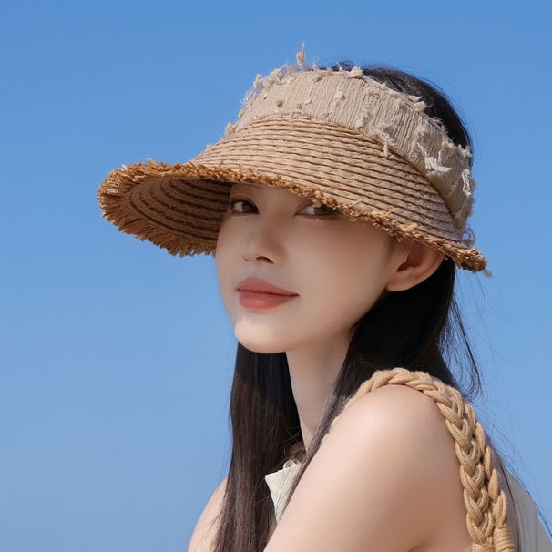 Summer Versatile Fashion Hollow Hat Cool Straw Hat Women's Travel Vacation Sun Hat Outdoor Large Brim Sun Hat_viptrois.com