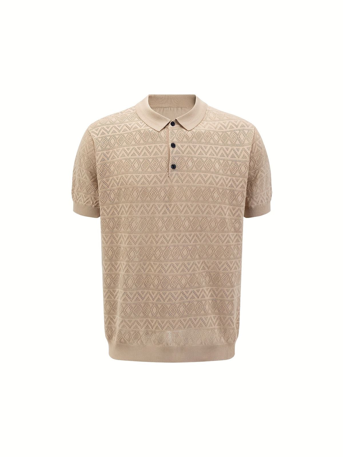 Men's Clothing Shirt Men New Summer Breathable Versatile Casual Short Sleeved Knitted Top_viptrois.com