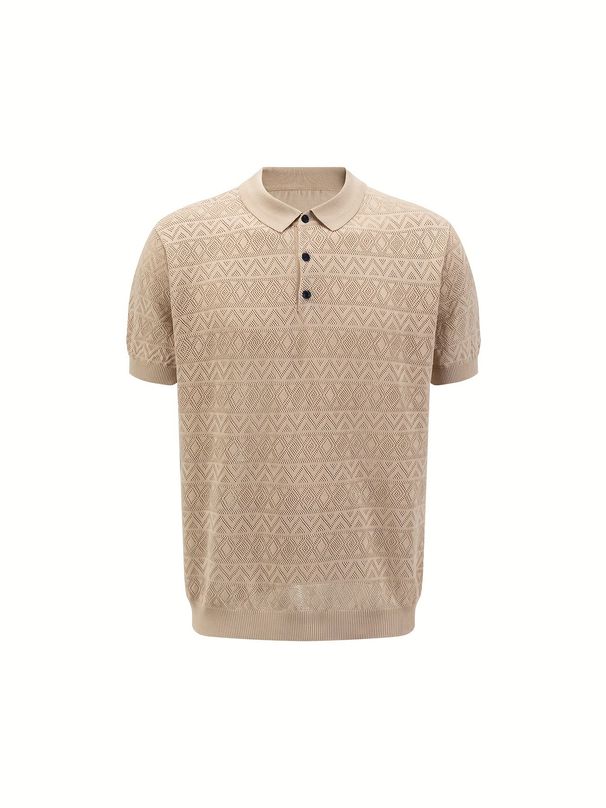 Men's Clothing Shirt Men New Summer Breathable Versatile Casual Short Sleeved Knitted Top_viptrois.com