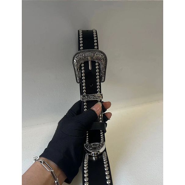 American Retro Belt Women 2023 New Summer Millennium Hot Girl Rivet Belt Jeans Accessories Versatile and Trendy_viptrois.com