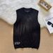 Men's Clothing Summer Hollow Vest T Shirt Men's High End Design Niche Easy To Match Grid Layered Loose Top_viptrois.com