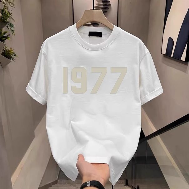 Men's Clothing Short Sleeved Ins Pure Cotton Summer New Men's Printed T Shirt Trendy Men And Women All Match Round Neck T Shirt Men_viptrois.com