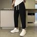 Men's Tapered Casual Trousers Lightweight Straight Leg Workwear Ankle Pants Black Relaxed Fit S-3XL_viptrois.com