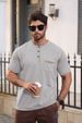 26 Summer New Men's Short Sleeve T-Shirt, Quick Dry Casual Henry Polo_viptrois.com