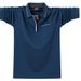 New Autumn Winter Plus Cotton Zipper Turn-Down Collar Long Sleeve T-Shirt Men's Large Size Fat Man Polo Shirt Wholesale_viptrois.com