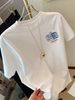 Maglietta Donna 180g Cotone Puro Girocollo Stampa Sardine Portoghesi Traspirante Primavera Estate Taglio Regolare Casual_viptrois.com