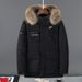 Men's Clothing Silk cotton jacket wholesale winter warm thick Silk cotton jacket large fur collar white duck Silk cotton thick coat wholesale_viptrois.com