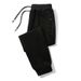 Men's Heavy-Duty Work Pants - Winter Fleece-Lined, Durable Polyester Blend, Loose Fit For Construction & Labor (Black, Dark Grey, Light Grey)_viptrois.com
