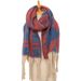 Unisex Shawl loop yarn jacquard coarse tassel large plaid scarf shawl_viptrois.com