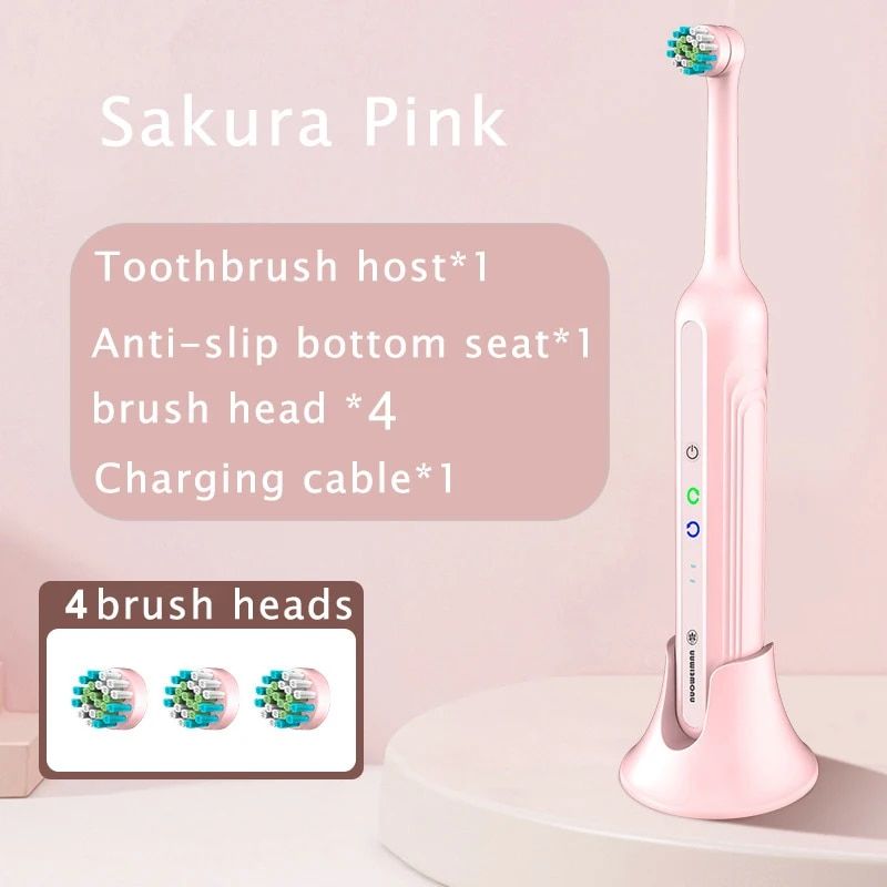 Rotary Electric Toothbrush Whitening Teeth For Adults Household Protection Tooth Waterproof Soft Bristle With 4_viptrois.com