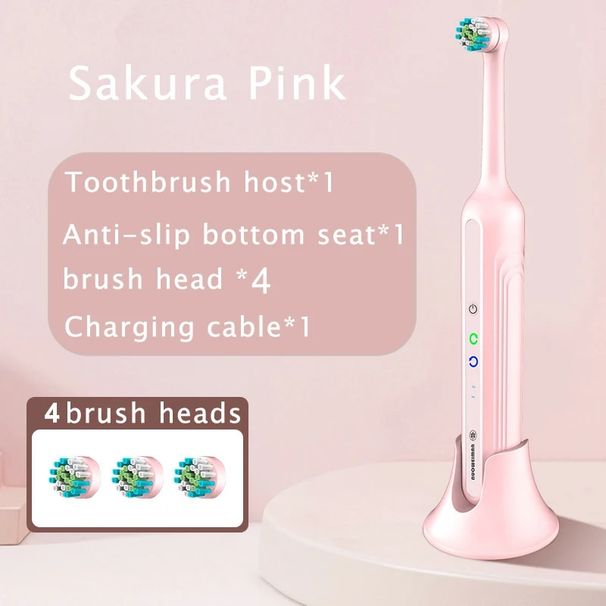 Rotary Electric Toothbrush Whitening Teeth For Adults Household Protection Tooth Waterproof Soft Bristle With 4_viptrois.com