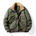 Men's Clothing Bomber Jacket Fleece Lined Cotton Coat With Thick Warm Padding, Oversized Workwear Style, Multiple Pockets – Khaki, Navy, Army Green_viptrois.com