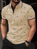 Men's Clothing New Men's Lapel Polo Flamingo Short Sleeved Shirt Fashionable Personality Printed Street Short Sleeved Top_viptrois.com