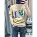 New Short-sleeved Trendy Men's Short-sleeved T-shirt Summer Letter Half-sleeved Slim-fit Printed Youth Crew Neck Top Trendy Brand_viptrois.com