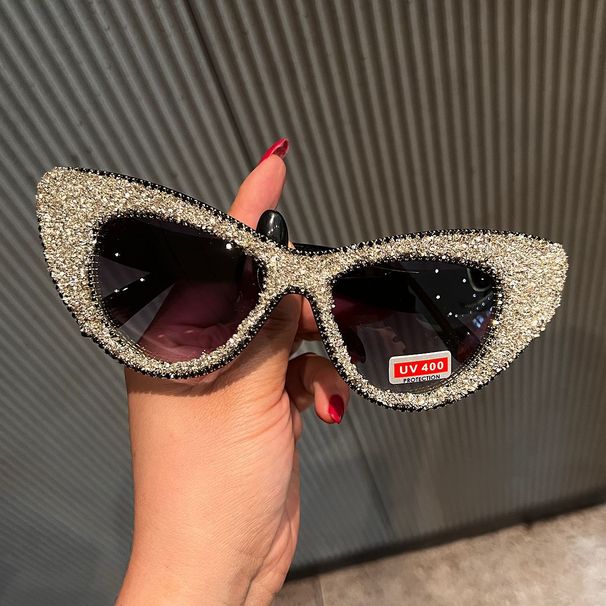 2025 Big Cat Eye Bling Diamond Sunglasses European And American Trendy Party Stage Luxury Large Frame Sunglasses Cross Border_viptrois.com