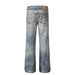 Men's Clothing 2025 American Retro Trend Street Style Old Color Washed Design Straight Men's Denim Trousers_viptrois.com