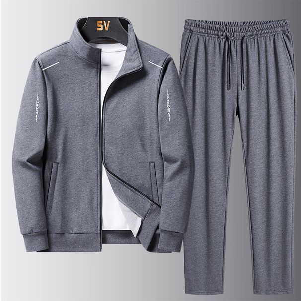2025 New for spring autumn middle-aged and young casual sports men's running suit, long sleeved pants suit d131_viptrois.com