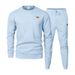 Men's Casual Textured Crewneck Sweatshirt & Jogger Set - Thickened Polyester Lounge Wear For Outdoor Commuting Gym Streetwear (Multi-Color)_viptrois.com