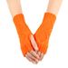 Unisex Knitted half-finger gloves women's short fingerless cuff pair warm double diamond check gloves_viptrois.com