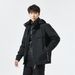 Men's 3-in-1 Waterproof Hiking Jacket With Detachable Down Liner - All-Season Windproof Shell For Mountaineering, Skiing & Urban Commute (Black/Camo)_viptrois.com