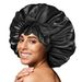 Extra Large Bowknot Ribbon Sleep Cap Single Layer Satin Round Long Tail Hair Protection Hat Cross Style_viptrois.com