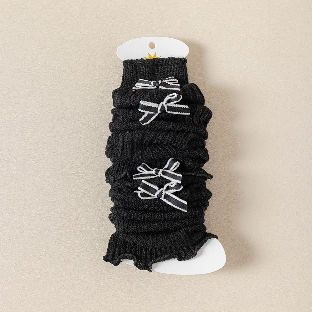 Children's Bow Socks Long Tube Calf Socks Leg Warm Lolita Pile Socks_viptrois.com