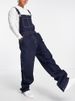 Large size European and American denim overalls loose men's denim overalls ripped jeans popular suspenders_viptrois.com