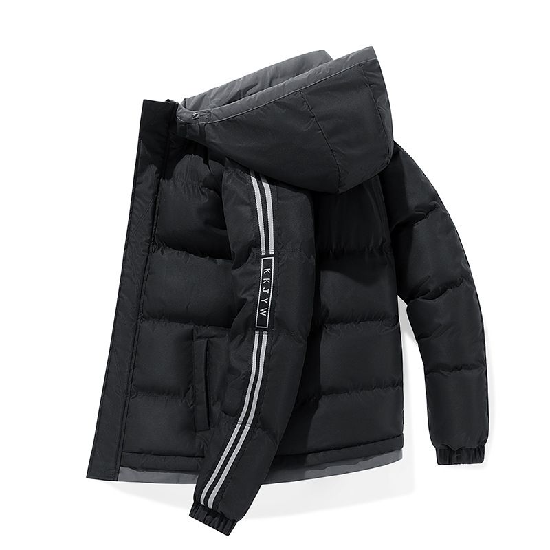 Men's Streetwear Puffer Jacket – Thickened Hooded Winter Coat With Side Stripes (M-5XL) | Trendy Oversized Fit For High School & College Fashion_viptrois.com