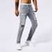 Men's Premium Distressed Denim Jeans With Patchwork Details - Vintage Wash Tapered Fit Streetwear Pants_viptrois.com