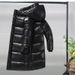 Black Gold Goose Down Parka Coat Knee-Length Ultra-Warm Winter Jacket, Windproof & Cold-Resistant, 90% White Goose Feather Fill, Streetwear Style_viptrois.com