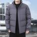 Men's Plush Cotton Winter Coat – Stand Collar Lambskin-Look Jacket (Black/Gray/Khaki, Thick Warm Casual Outerwear)_viptrois.com