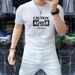 One Piece From The Source Factory, Men's 2024 Summer Letter-printed Short-sleeved Trendy Breathable Mercerized Cotton Versatile Men's T-shirt_viptrois.com
